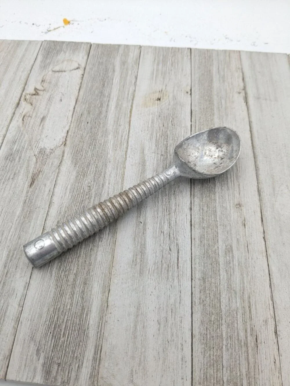 Metal Ice Cream Scoop Vintage Metal Ribbed 6 3/4